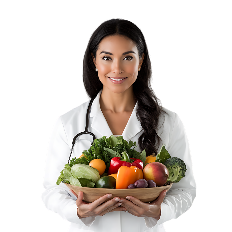 Doctor holding fruit transparent background png