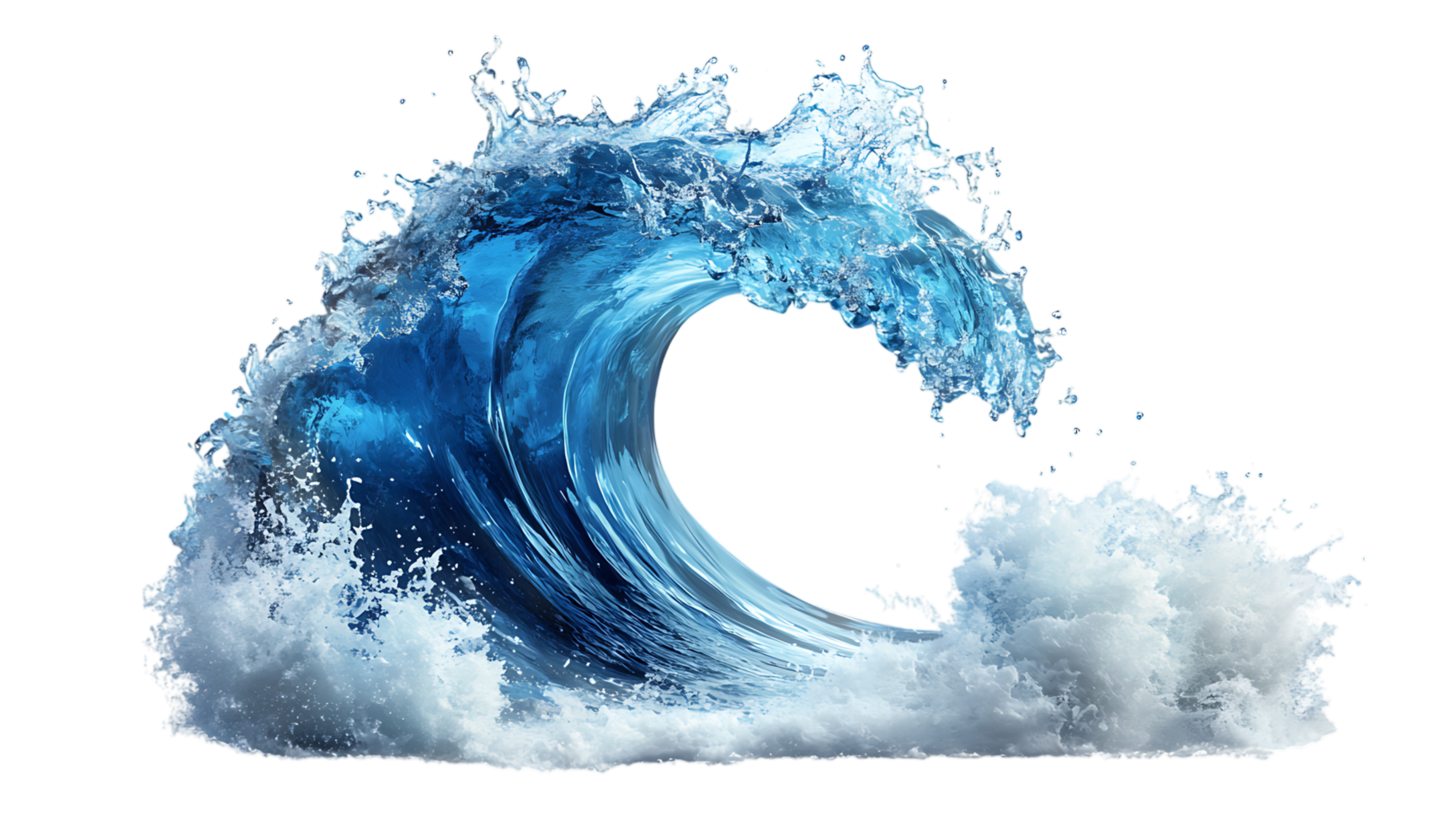 Ocean wave crashing transparent background png
