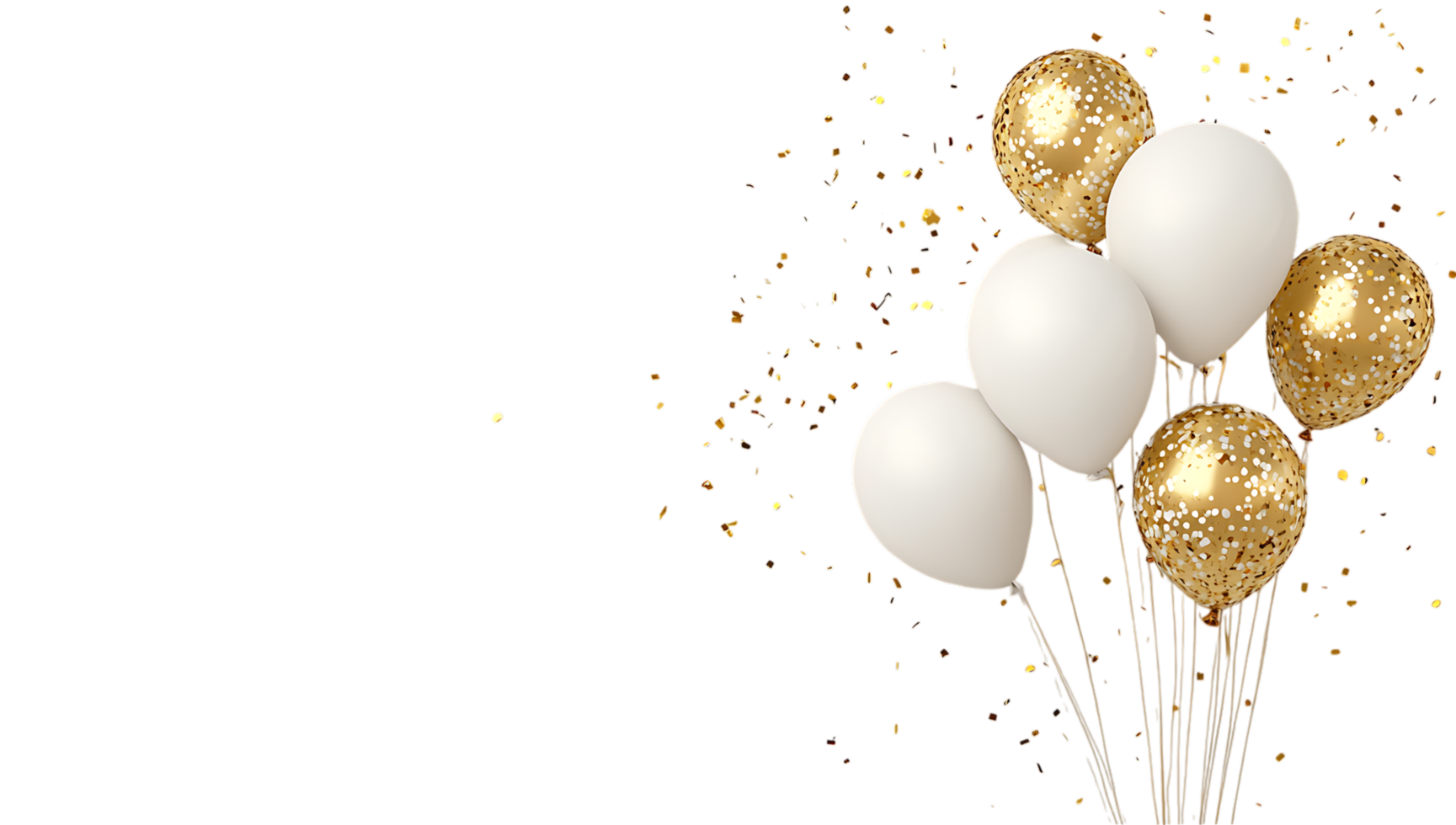 Gold white balloons transparent png