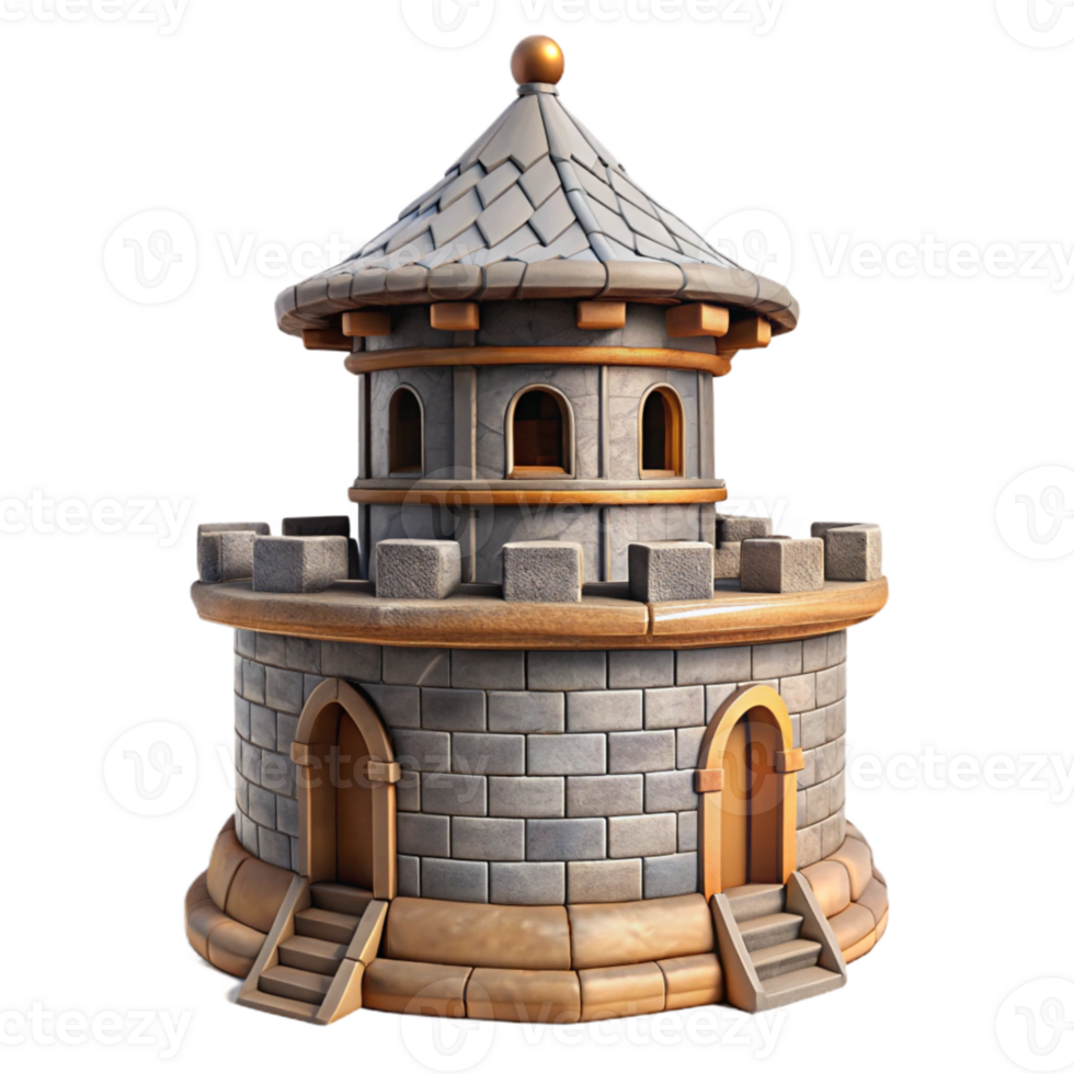 stunning abstract Medieval Castle Turret Side View Isolated Element png