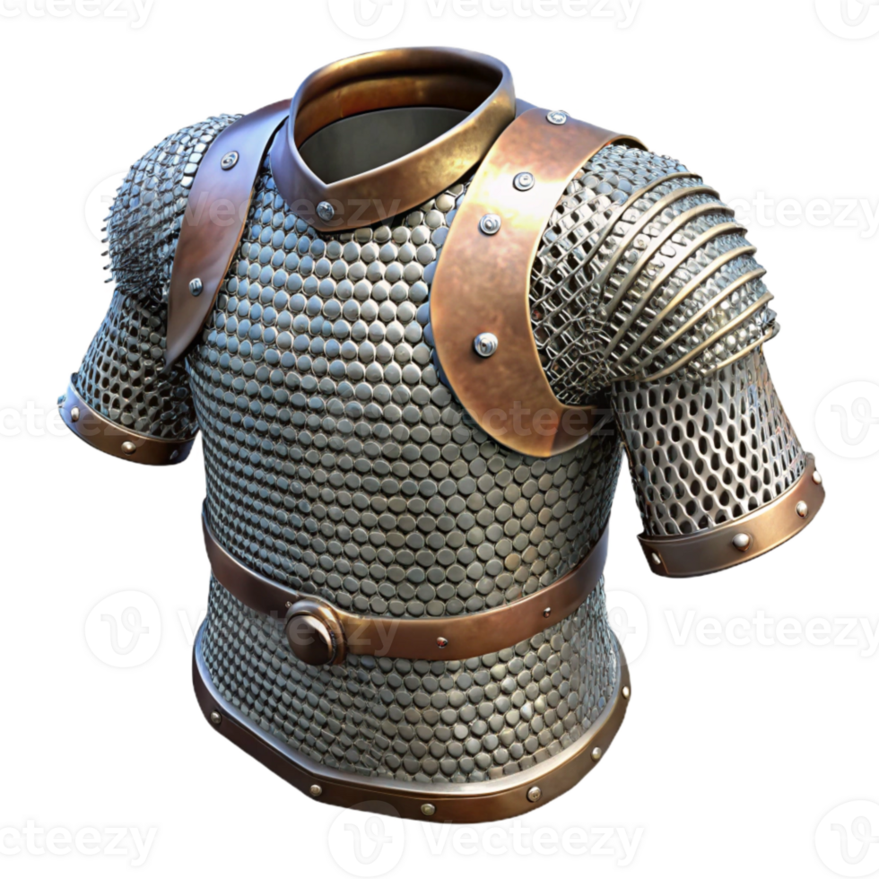 elegant minimalist Medieval Chainmail Armor Detail Isolated Cutout genuine png