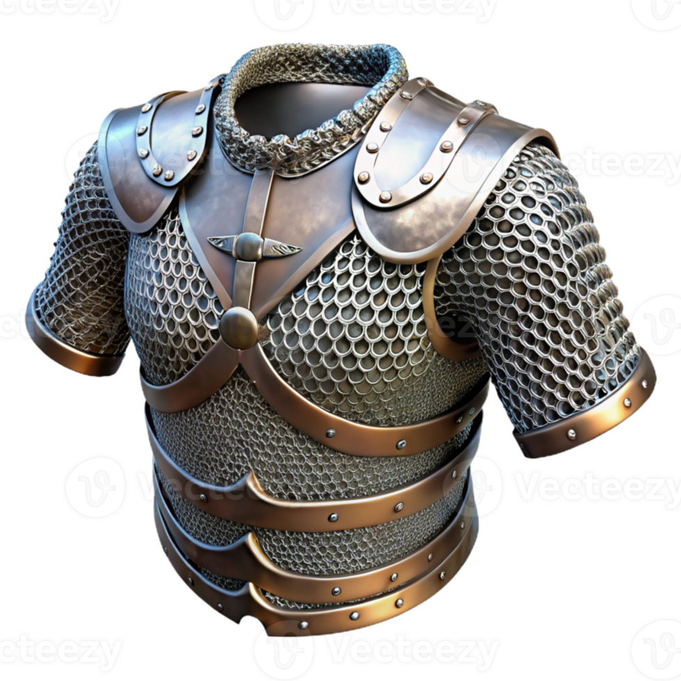 serene rustic Medieval Chainmail Armor Detail Isolated Cutout authentic png