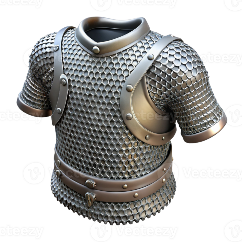elegant minimalist Medieval Chainmail Armor Detail Isolated Cutout high resolution png