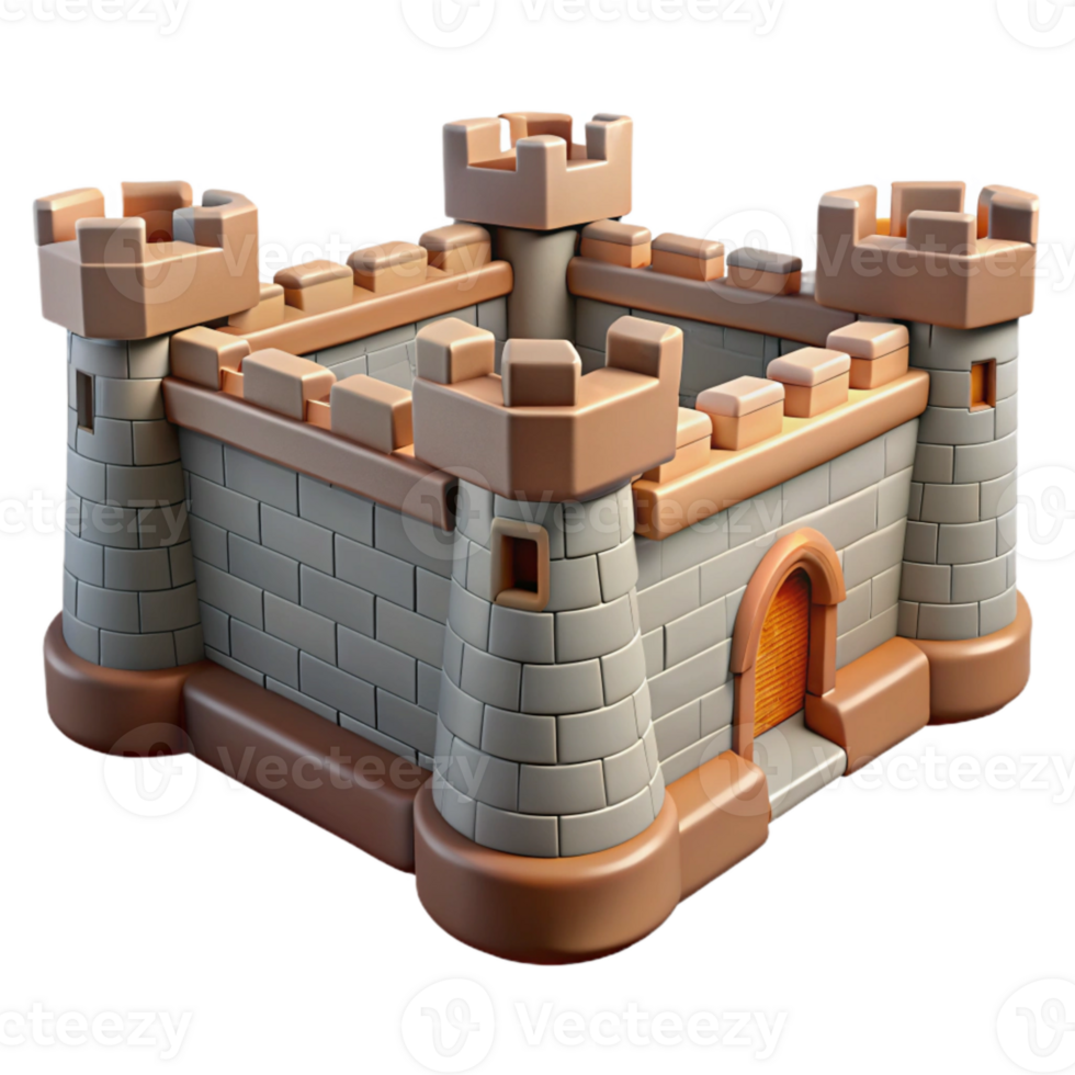 stunning vintage Medieval City Wall Fortification Cutout on Transparent Background authentic png