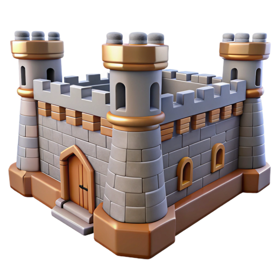 vibrant classic Medieval Fortress Wall Defensive Structure Transparent Background genuine png
