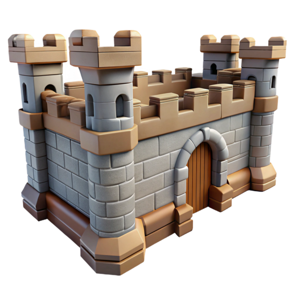 dramatic classic Medieval Fortress Wall Defensive Structure Transparent Background detailed png