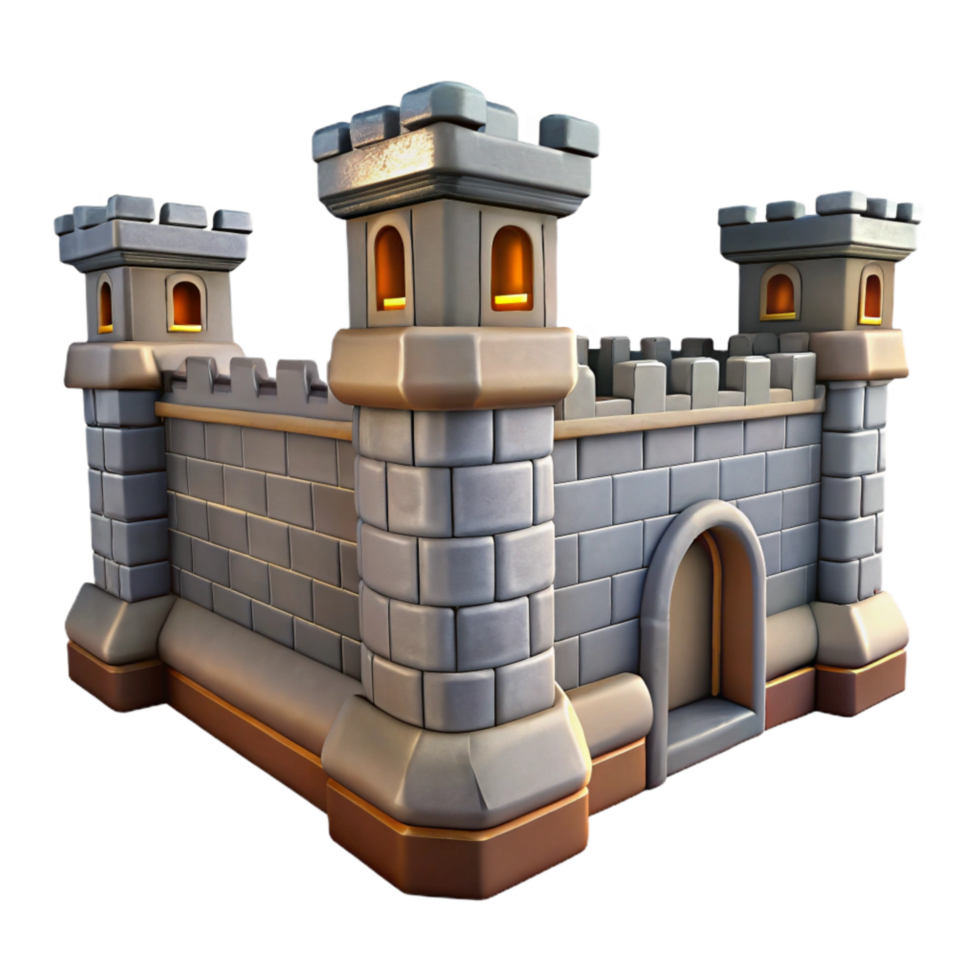 magnificent modern Medieval Fortress Wall Defensive Structure Transparent Background high resolution png