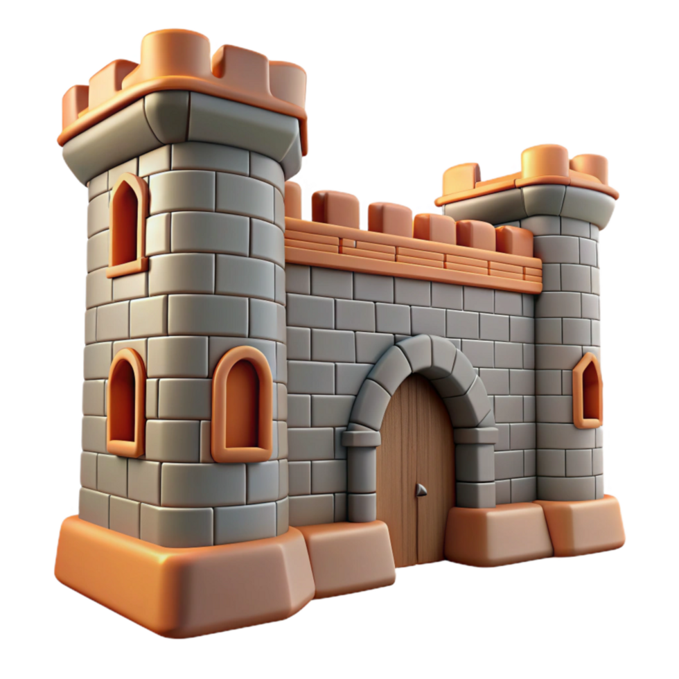 serene artistic Medieval Fortress Wall Section Cutout Element exclusive png