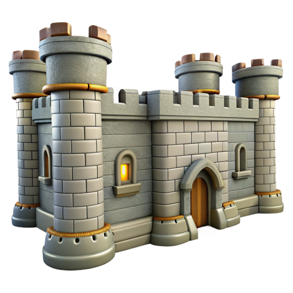 elegant minimalist Medieval Fortress Wall Detail Isolated Cutout detailed png