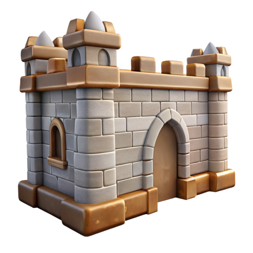 extraordinary classic Medieval Fortress Wall Section Cutout Element detailed png