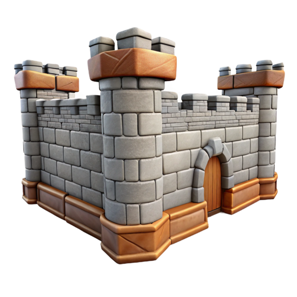 extraordinary creative Medieval Fortress Walls Stone Texture Transparent Background premium png