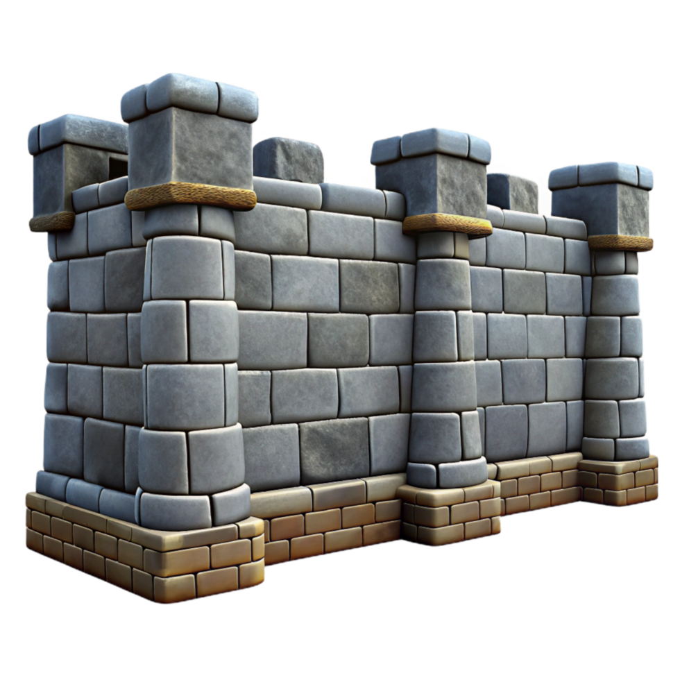 vibrant abstract Medieval Fortress Walls Stone Texture Transparent Background premium png