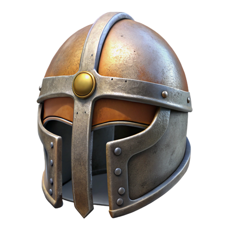 elegant vintage Medieval Helmet Front View Isolated high resolution png
