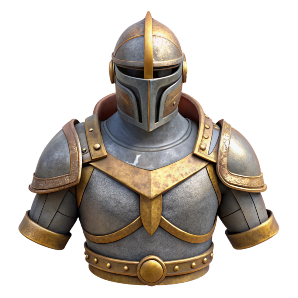 extraordinary abstract Medieval Knight Armor Front View Isolated Cutout genuine png