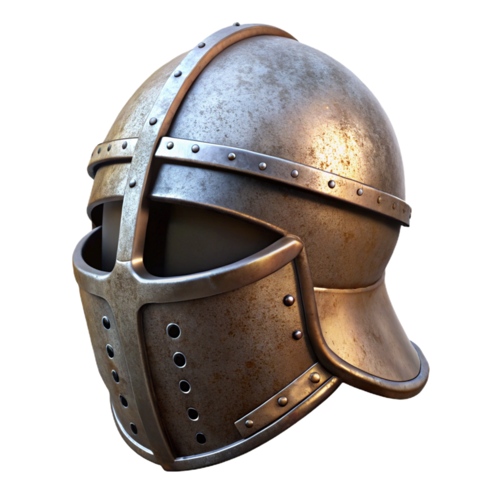 dramatic abstract Medieval Knight Helmet Side Angle Isolated high resolution png