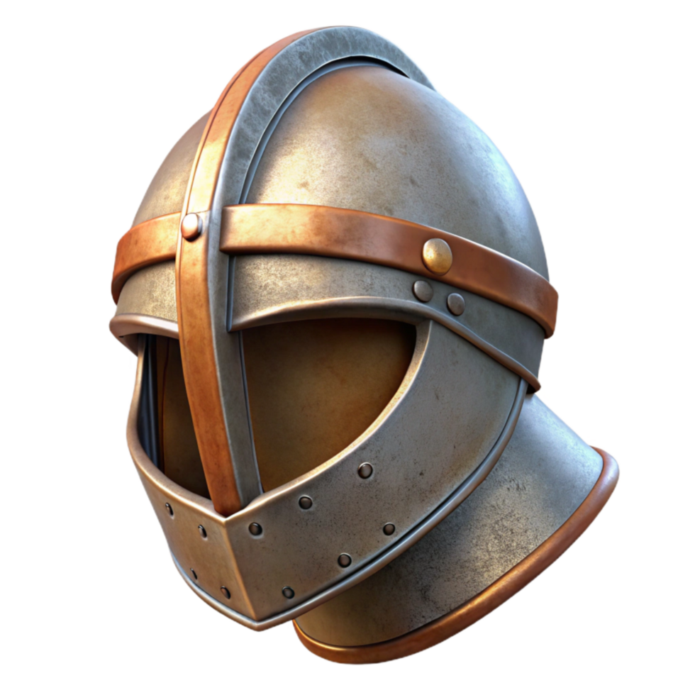 stunning creative Medieval Knight Helmet Side Angle Isolated high resolution png
