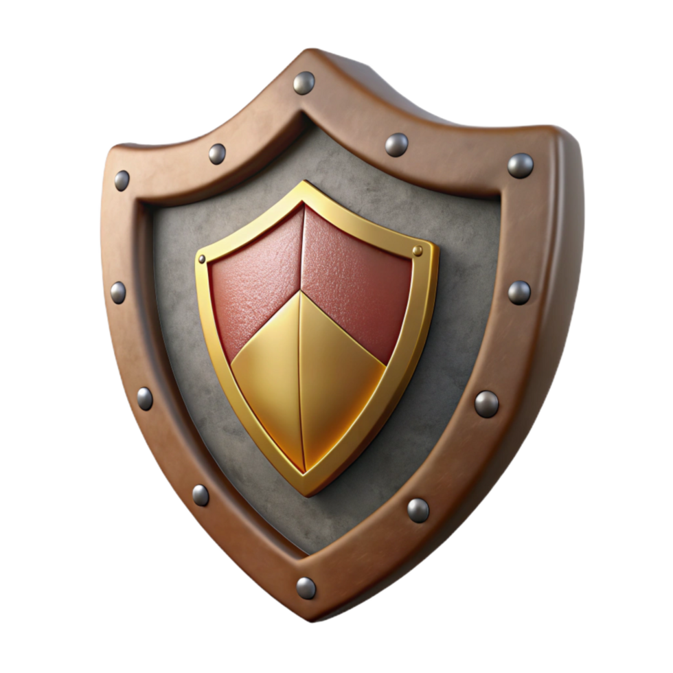 elegant modern Medieval Shield with Crest Isolated Cutout png