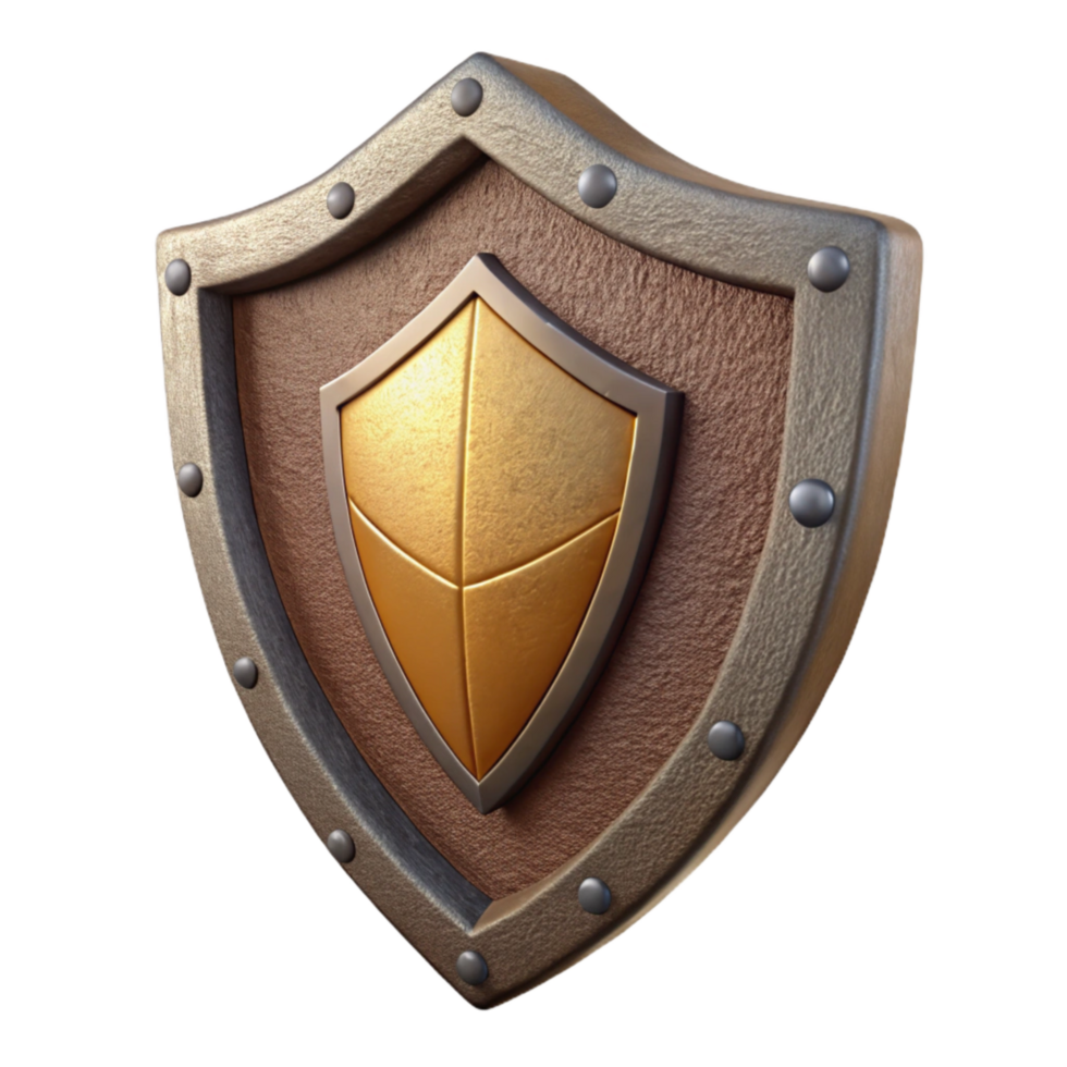 beautiful minimalist Medieval Shield with Crest Isolated Cutout premium png