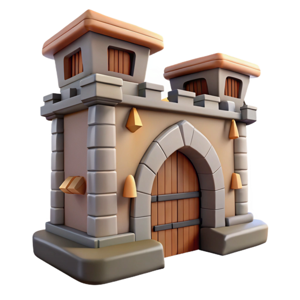stunning creative Medieval Town Gatehouse Cutout Element high resolution png