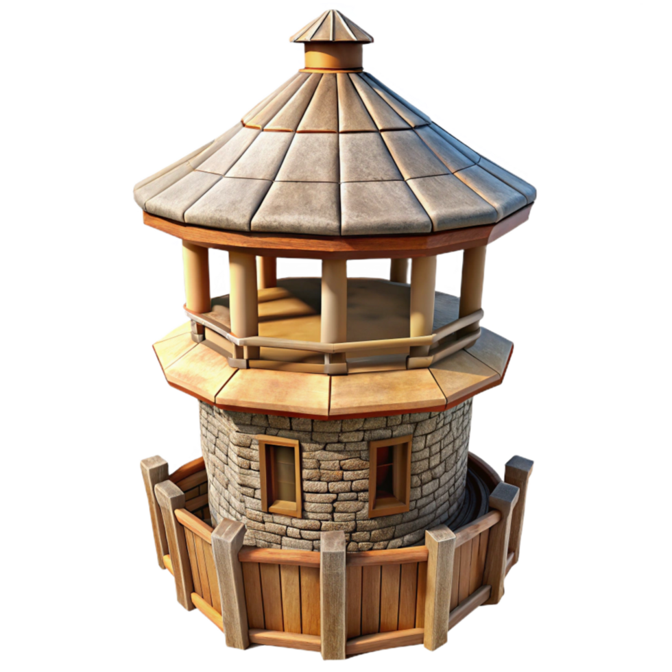 impressive abstract Medieval Watchtower High Vantage Point Transparent Background high quality png