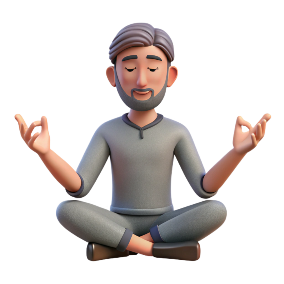 extraordinary classic Meditating Man with Open Hands Element png