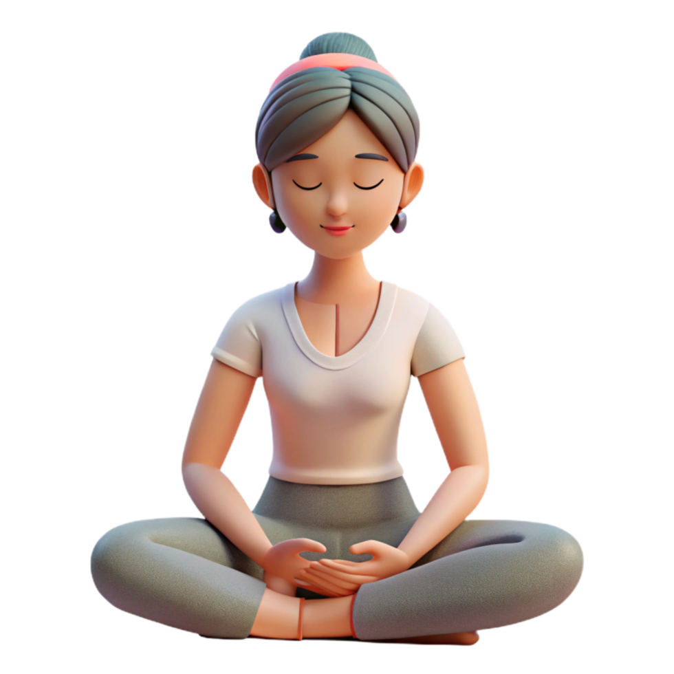 beautiful modern Meditating Woman Side View Cutout with Soft Lighting authentic png