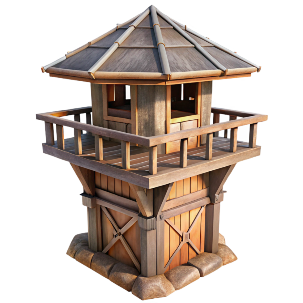 elegant abstract Medieval Watchtower High Vantage Point Transparent Background png