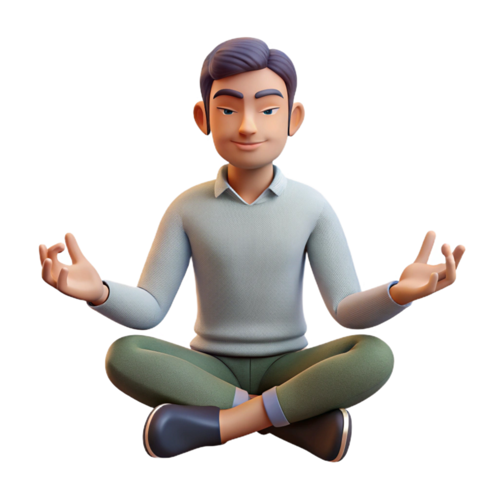 extraordinary abstract Meditating Man with Open Hands Element high resolution png