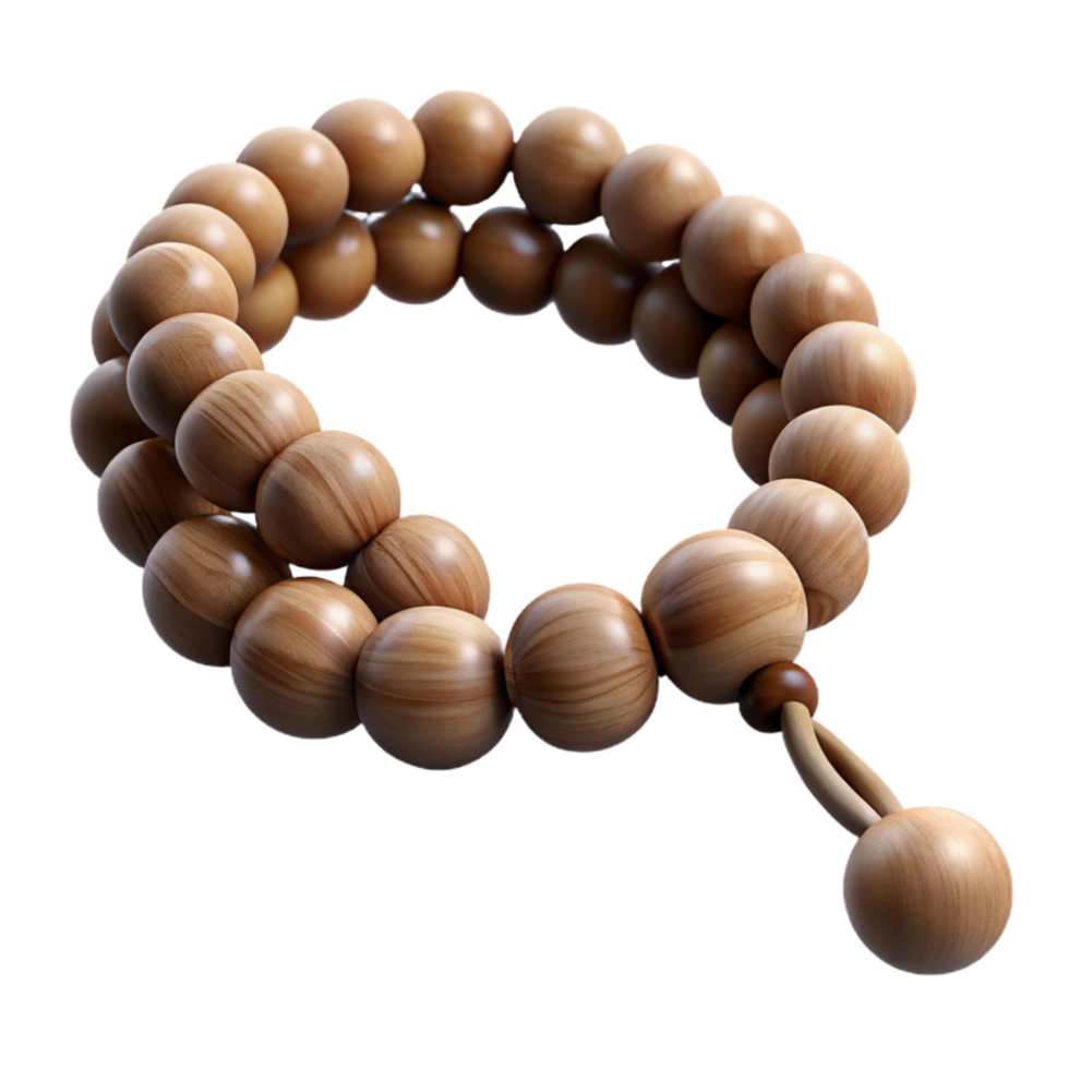 beautiful modern Meditation Beads Wooden Material Transparent Background detailed png