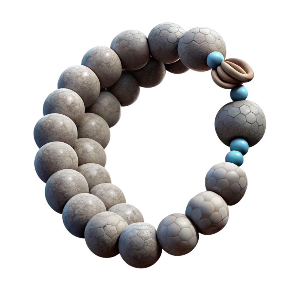 magnificent modern Meditation Beads Stone Texture with Transparent Background authentic png