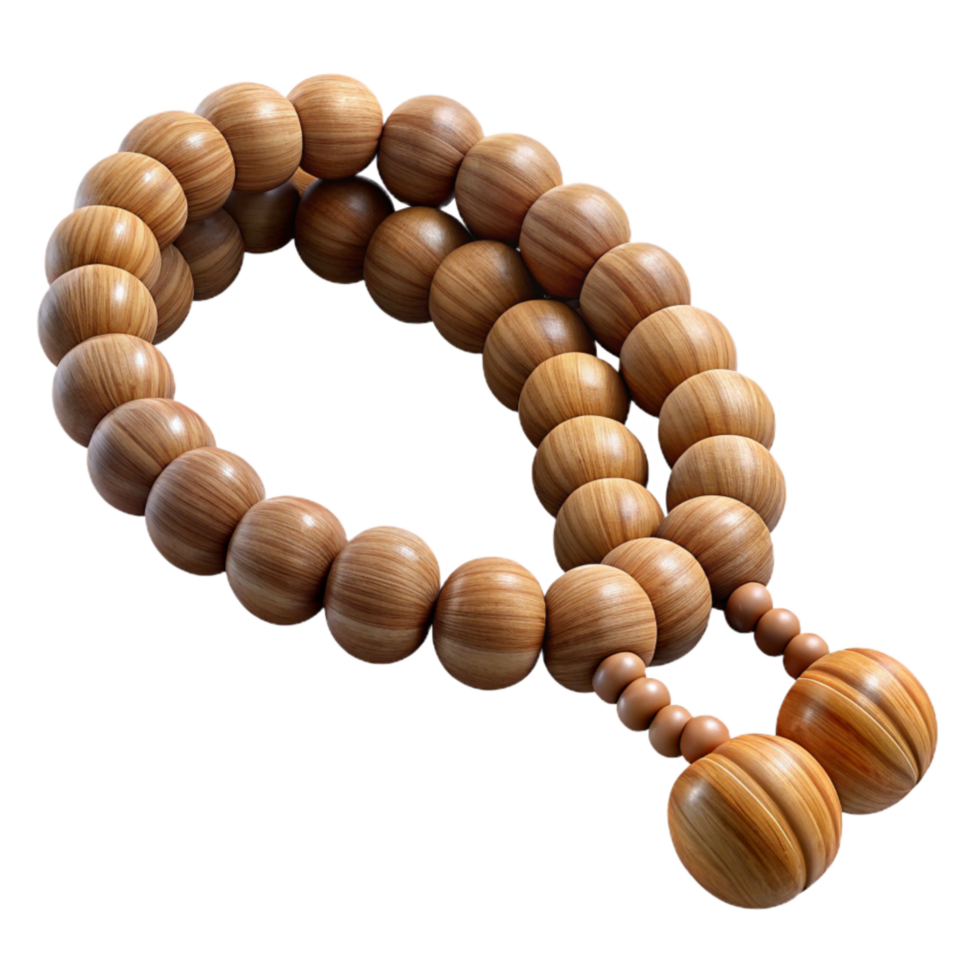extraordinary classic Meditation Beads Wooden Material Transparent Background detailed png