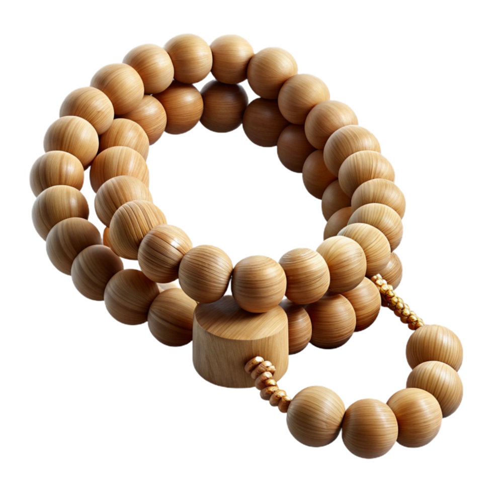 elegant creative Meditation Beads Wooden Material Transparent Background exclusive png