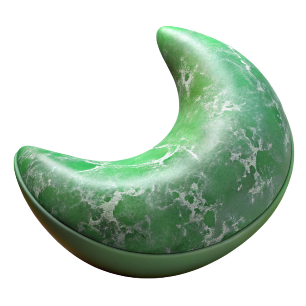 vibrant traditional Meditation Cushion Crescent Shape Green png