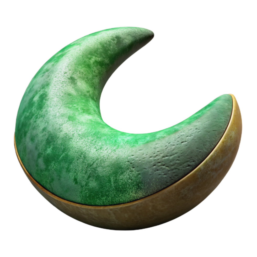 beautiful traditional Meditation Cushion Crescent Shape Green genuine png