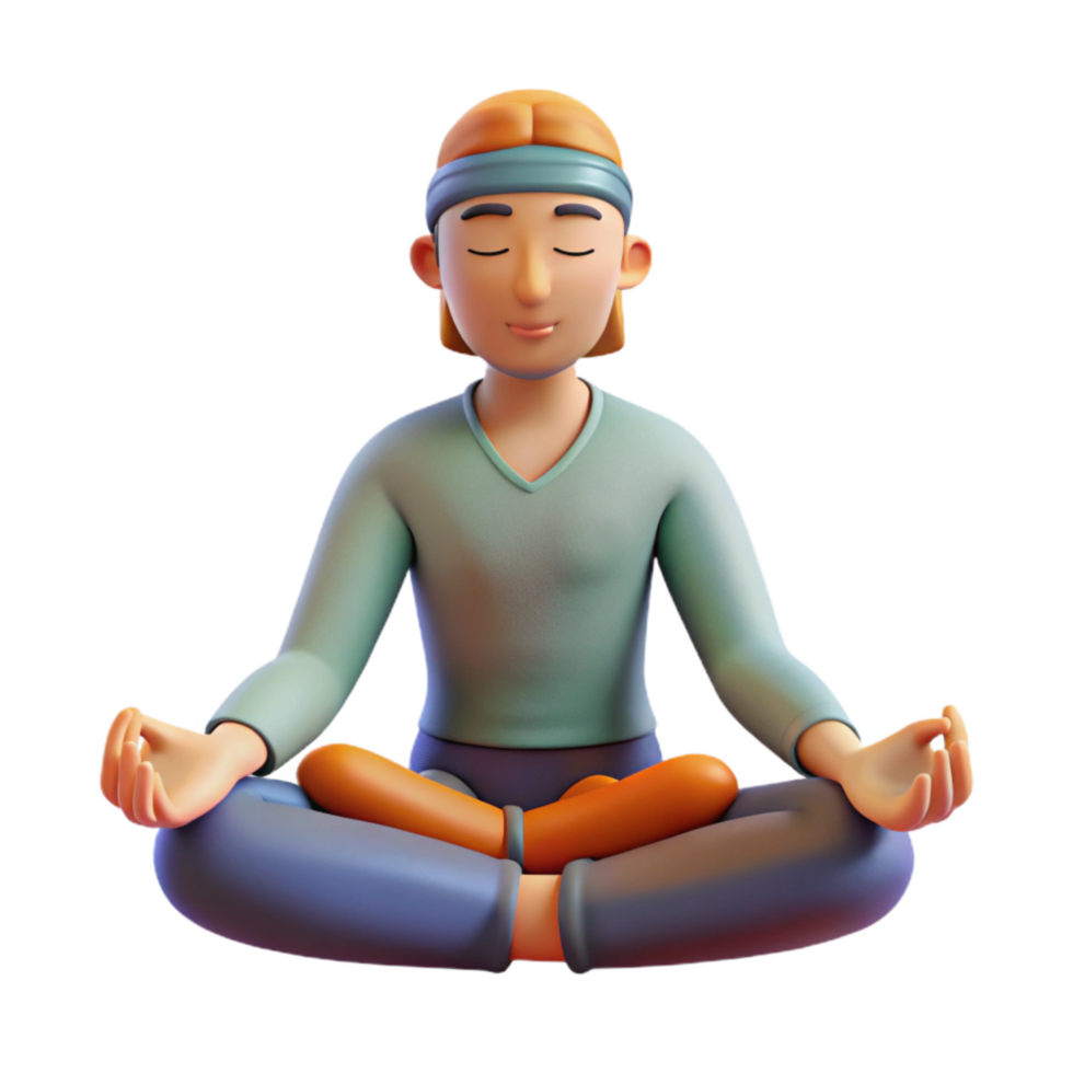 impressive vintage Meditation Posture Calm Atmosphere Transparent Background premium png