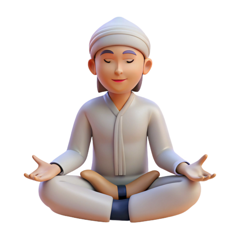 beautiful minimalist Meditation Posture Seated Front View Transparent png