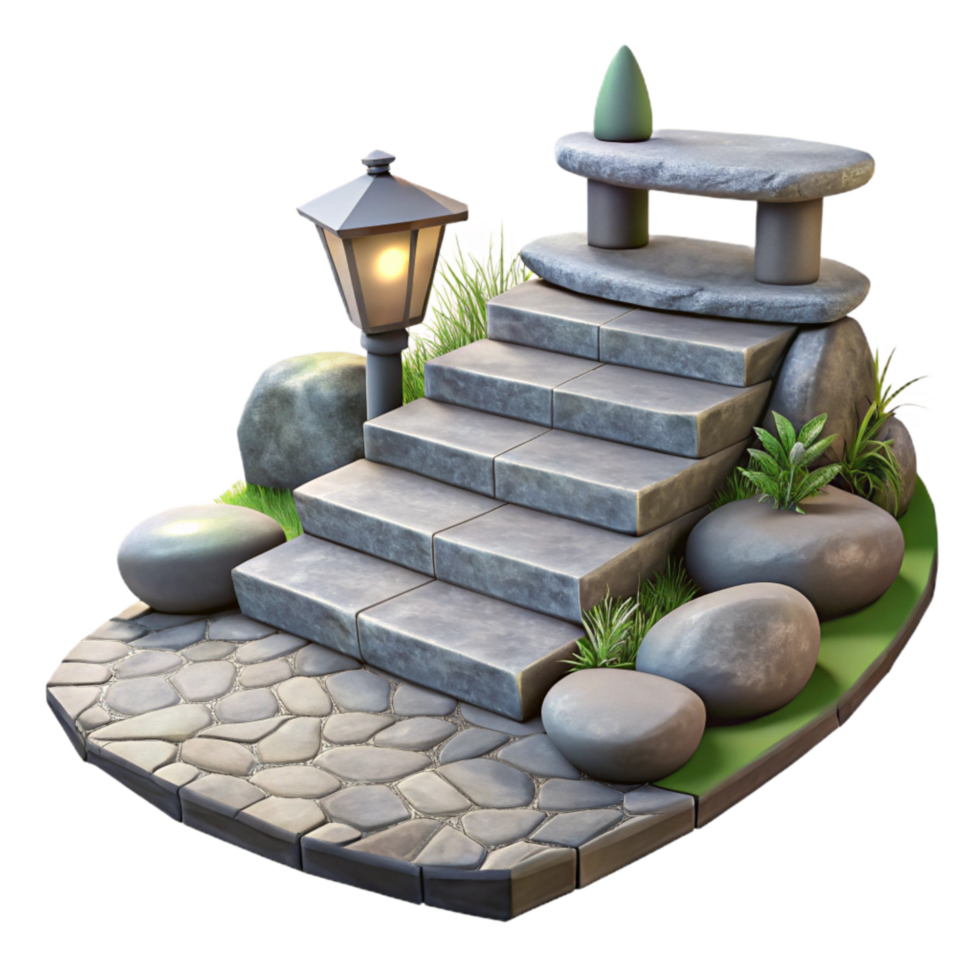 extraordinary traditional Meditation Garden Pathway Stone Steps Transparent Background high resolution png