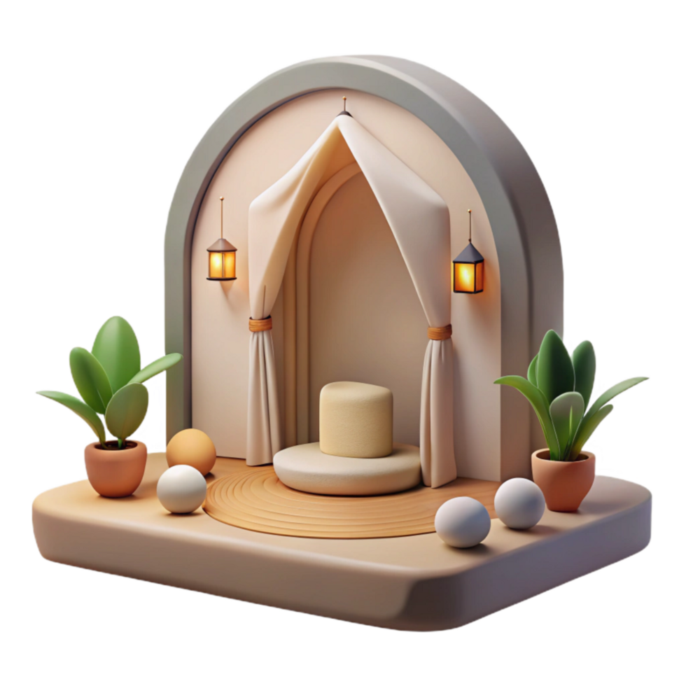 beautiful minimalist Meditation Room Minimalist Design Transparent Background high quality png