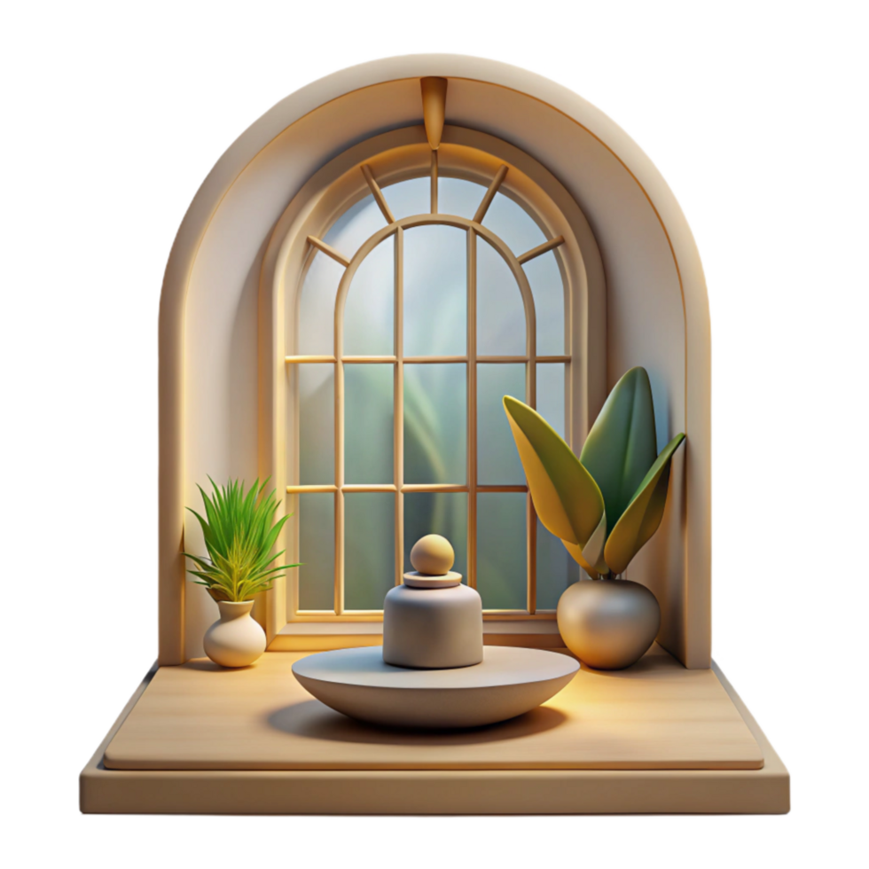 wonderful creative Meditation Room Window Natural Light Transparent Background exclusive png