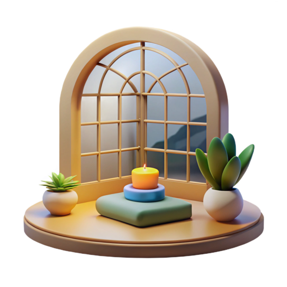 wonderful modern Meditation Room Window Natural Light Transparent Background genuine png