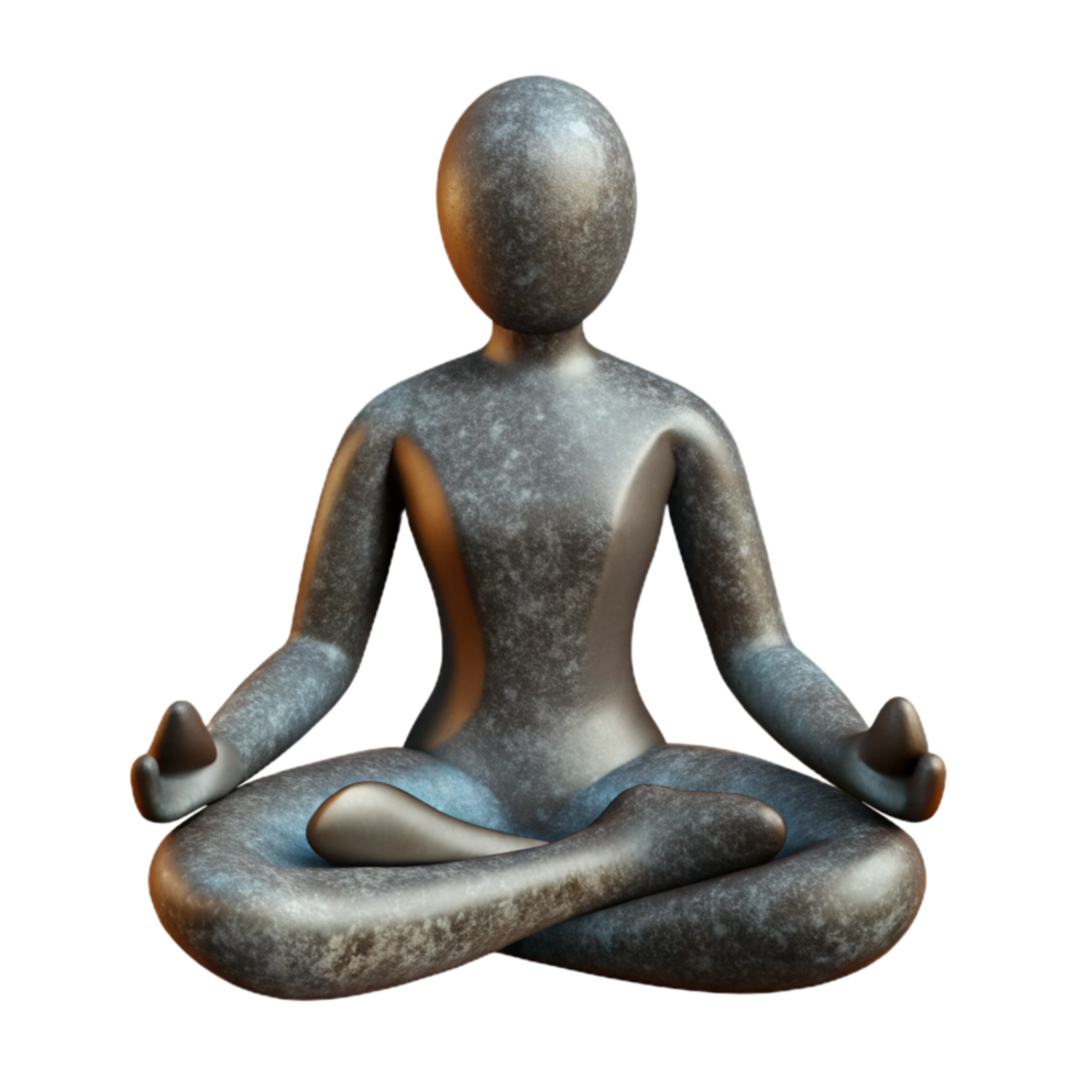 serene rustic Meditation Silhouette Lotus Position Transparent Background png