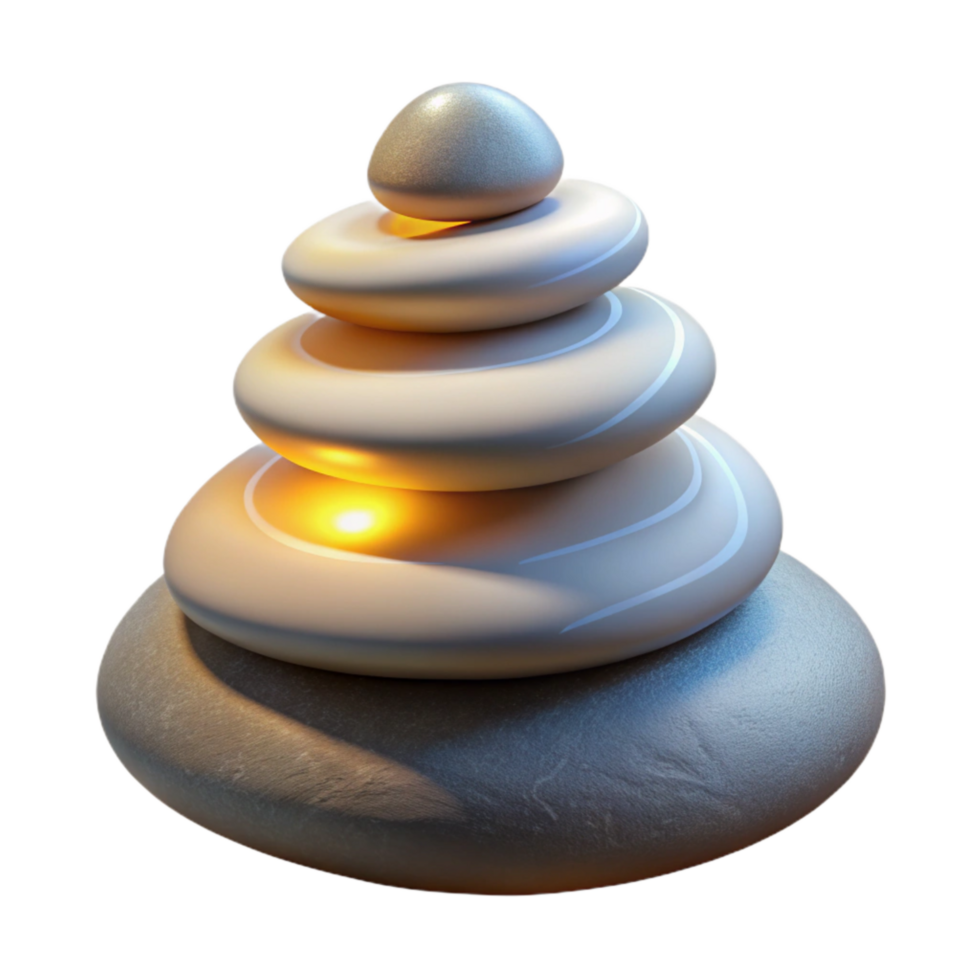 beautiful contemporary Meditation Stones Stacked Bright Lighting Cutout genuine png