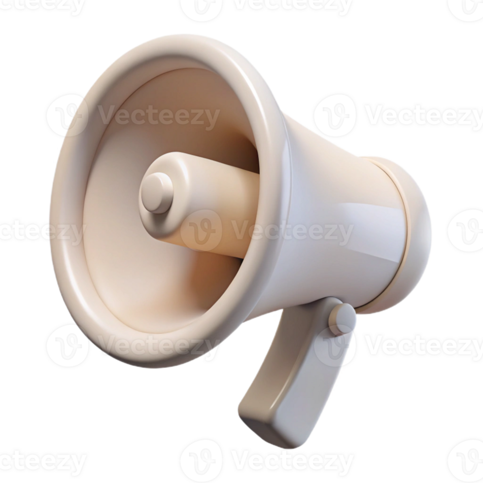 impressive rustic Megaphone White with Handle Isolated Cutout Transparent Background genuine png