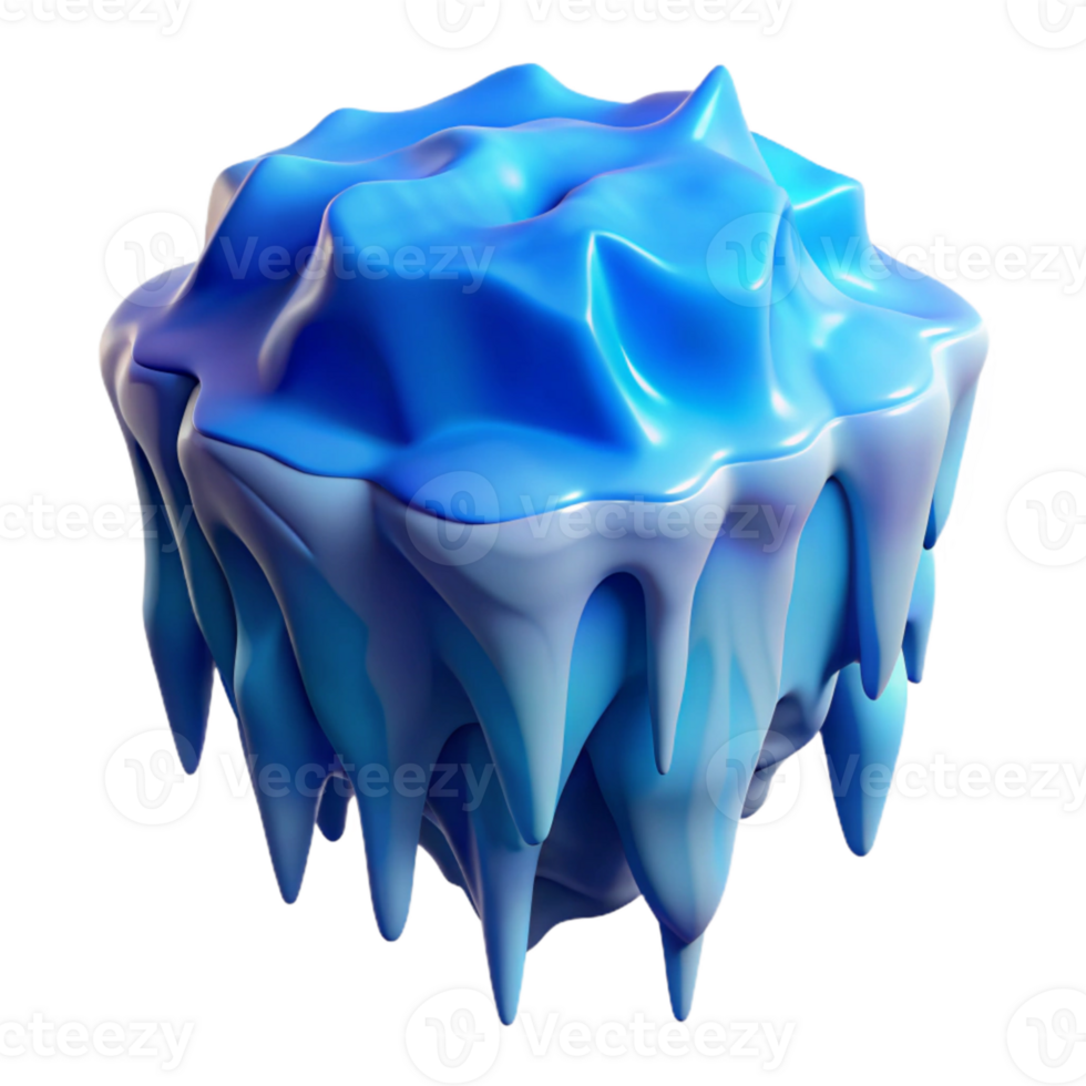 impressive minimalist Melting Glacier Blue Tint Transparent Background detailed png