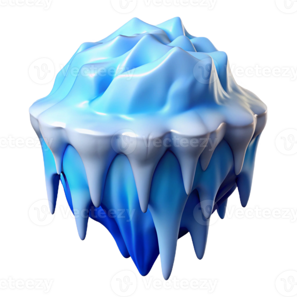 wonderful vintage Melting Glacier Blue White Isolated exclusive png