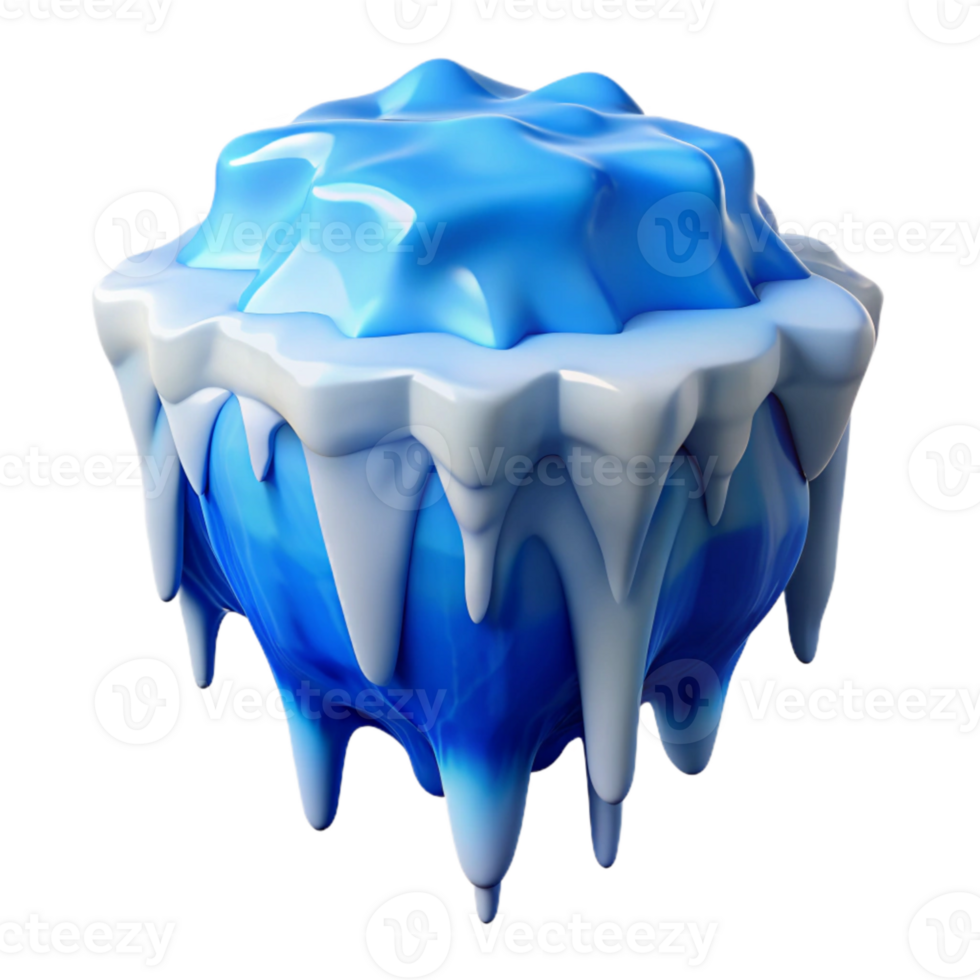 beautiful creative Melting Glacier Blue White Isolated high resolution png