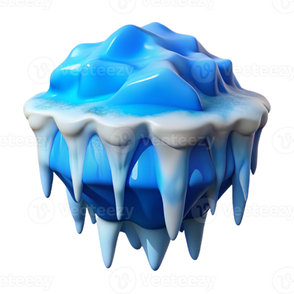 extraordinary creative Melting Glacier Blue White Isolated detailed png