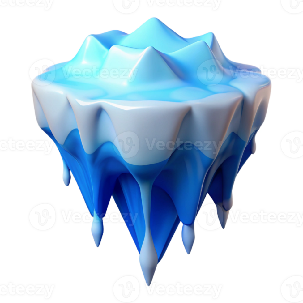 beautiful vintage Melting Iceberg Blue White Transparent Element professional png