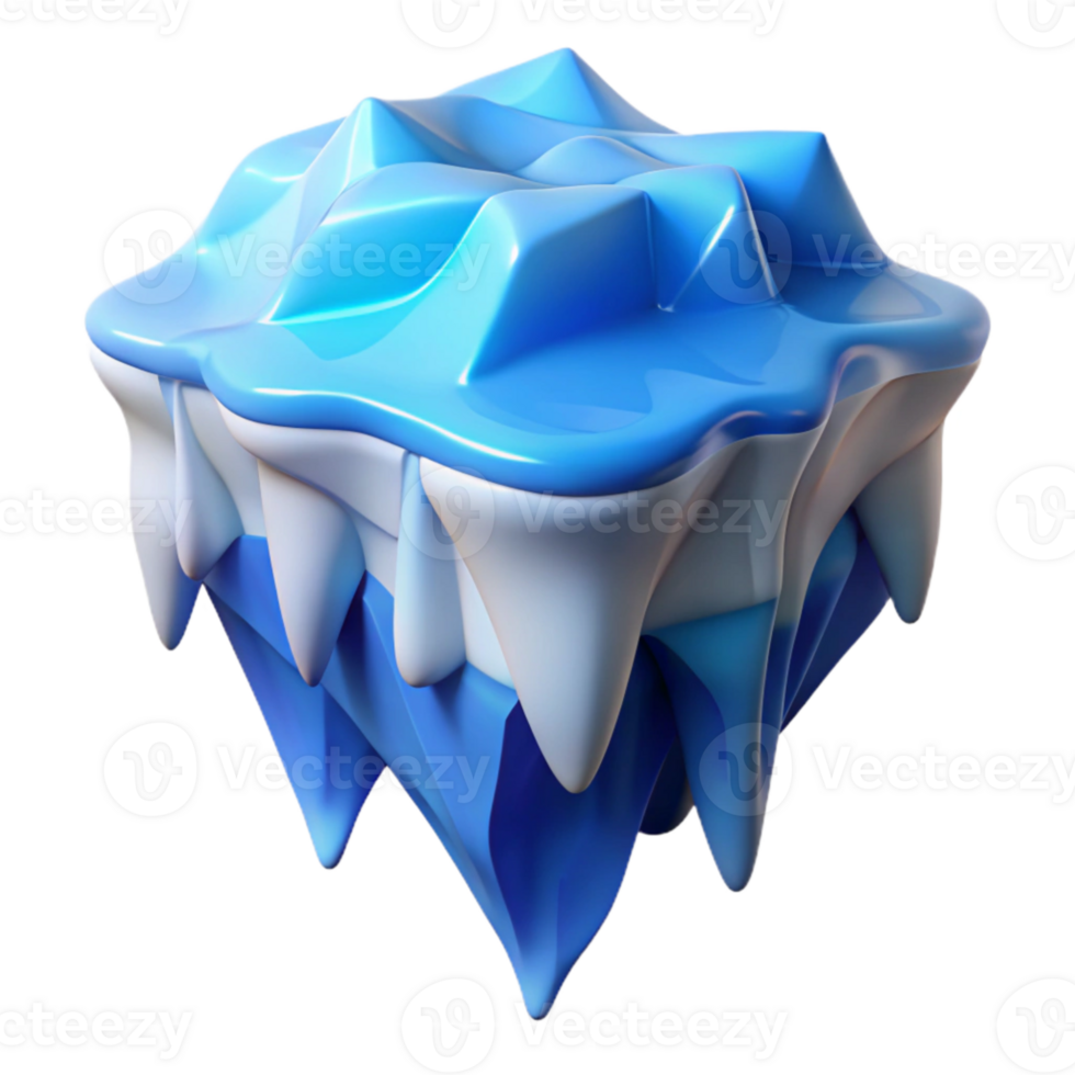 dramatic creative Melting Iceberg Blue White Transparent Element png