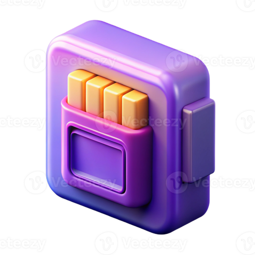wonderful minimalist Memory Storage Concept Icon Purple Gradient png